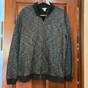 Calvin Klein charcoal heather zip-up bomber sweatshirt jacket. Size L